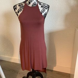 Long backless tunic top with side slits